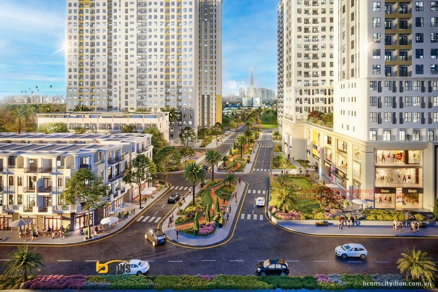Tổng quan vị trí nhà mẫu trong khuôn viên dự án Bcons City Dĩ An