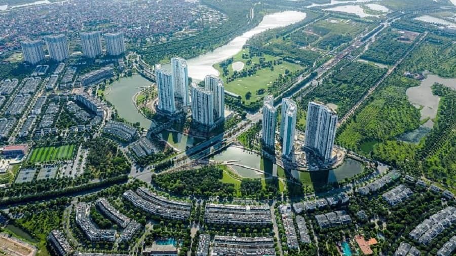 Toàn cảnh Khu đô thị Ecopark nhìn từ trên cao, minh họa cho quy mô và tầm vóc mà Chủ đầu tư Ecopark Vihajico đã xây dựng