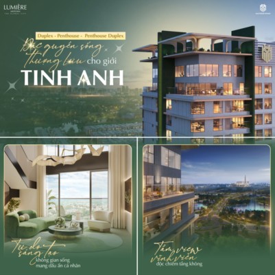 Thiết kế căn hộ Penthouse Duplex tại Lumière Midtown The Global City, thể hiện không gian sống thượng lưu