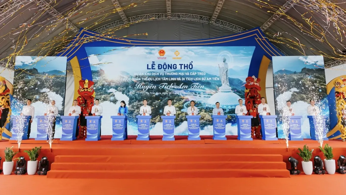 Lễ động thổ Quần thể du lịch tâm linh và di tích lịch sử Am Tiên của Sun Group tại Thanh Hóa