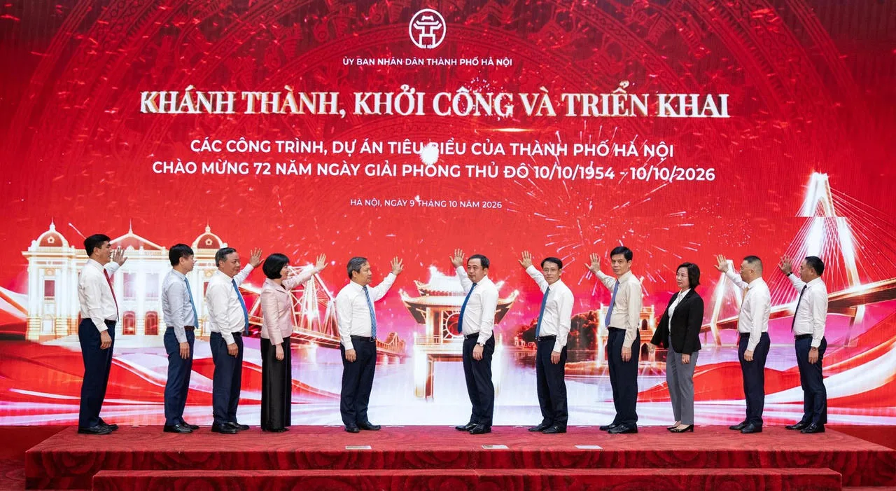Lãnh đạo Hà Nội bấm nút khởi công các dự án tiêu biểu tại lễ ngày 9/10/2026, trong đó có Safari Ba Vì