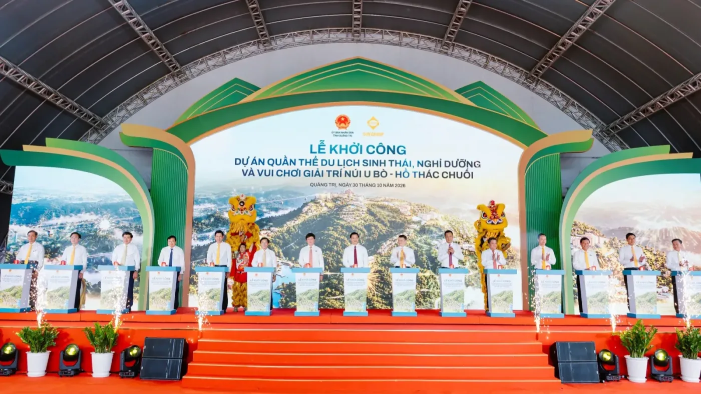 Lễ khởi công dự án quần thể du lịch núi U Bò - hồ Thác Chuối của Sun Group tại Quảng Trị ngày 30/10/2026