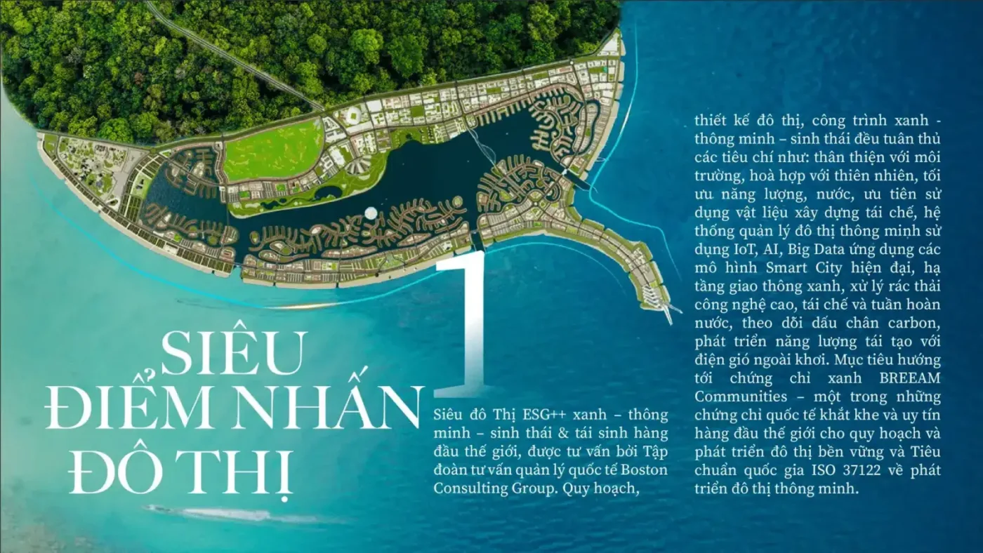 Toàn cảnh quy hoạch Vinhomes Green Paradise Cần Giờ nhìn từ trên cao, ven biển và biển hồ